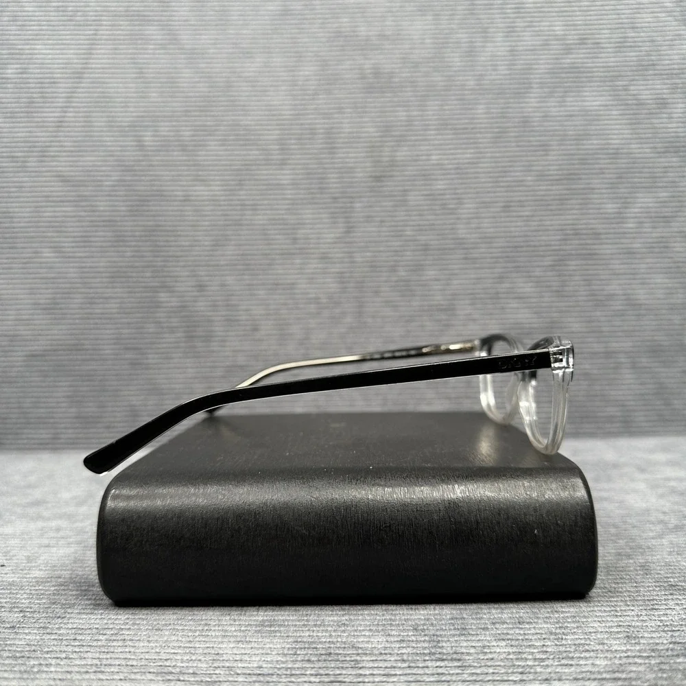DKNY DY 4662 3670 Black Clear Cat Eye Y2K Eyeglass Frames 52-16-140 Womens